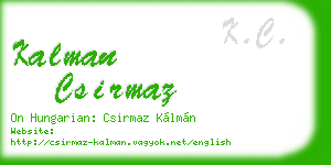 kalman csirmaz business card